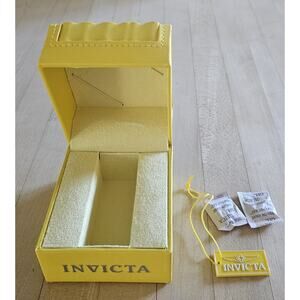 Invicta Watch Box Storage Case Yellow Faux Leather Empty CASE ONLY
